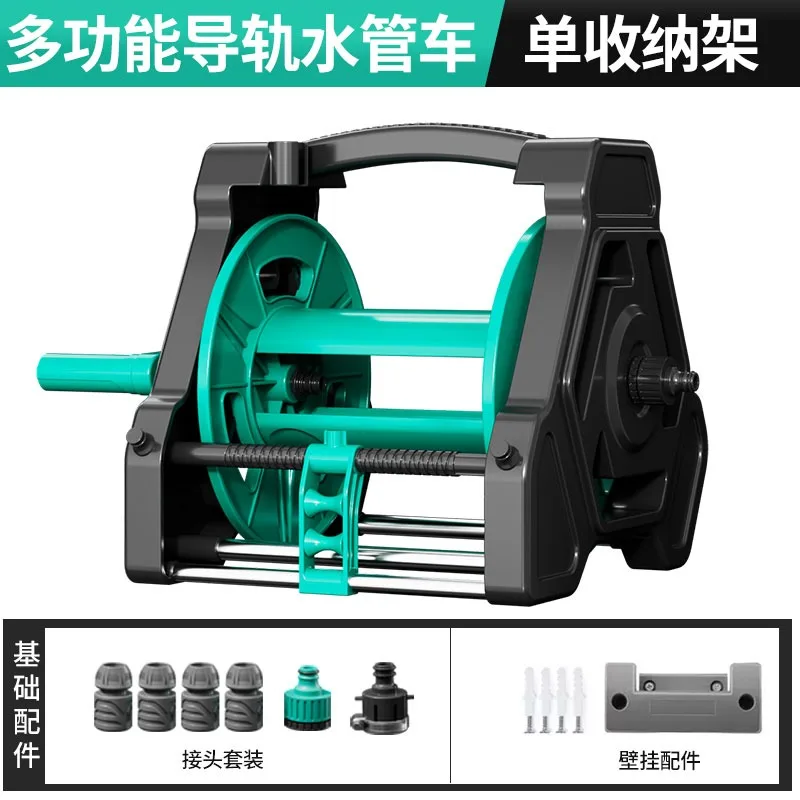 Hose Reel Cart with Automatic Tube Arrangement, Guide Wheel Design, Garden Watering & Car Washing Storage