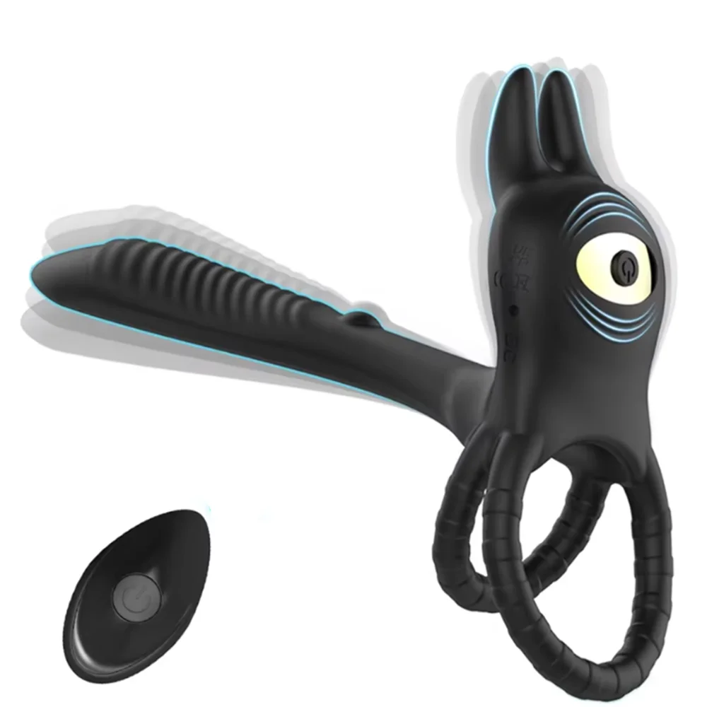 2026 New Upgrade Wireless Remote Couple Penis Ring Delayed Ejaculation Dual Motors Stimulator Vibrating Cock Ring Adult Products