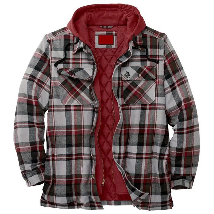 

American Style New Lumberjack Work Jacket Men's Autumn and Winter Warm Cotton Loose Hooded Casual Jacket Jacket