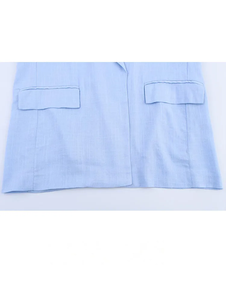 HH – costume pour femmes, col rabattu, manches longues, blazer à simple boutonnage + poches à taille élastique, pantalons longs, ensembles chics féminins
