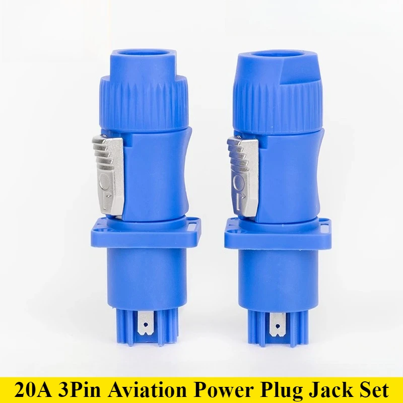 2Pcs Musical Sound AC Powercon 3Pin 20A Aviation Power Audio Plug Socket Connector for Stage Lighting LED Display Professional