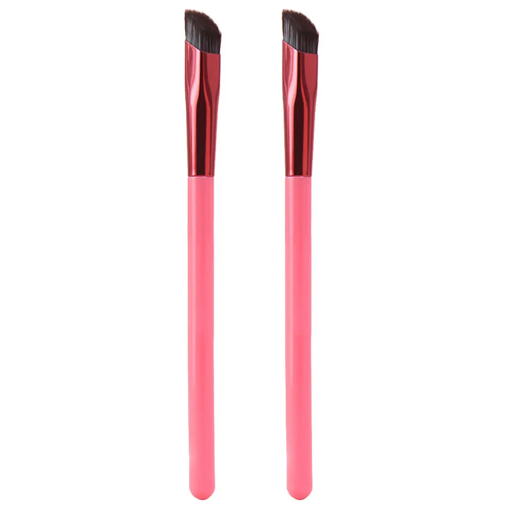 2 個の斜め眉毛ブラシ女性用メイクアップツールデュアルユース眉毛ブラシアイシャドウ眉毛メイク用ブレンドブラシ