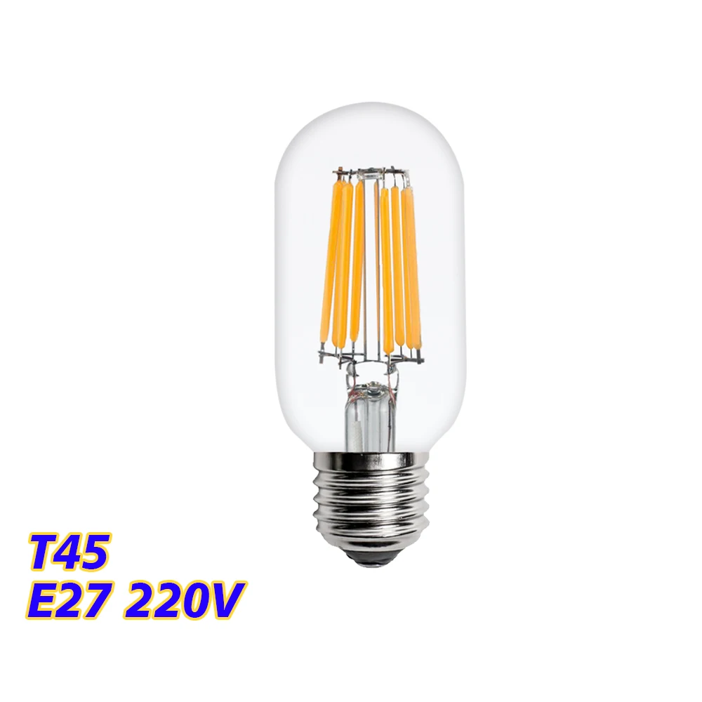 

Edison Filament LED Light Bulbs E27 220V 240V 2W 4W 6W T45 Edison LED Lamp Retro Lamp Vintage Glass Bulb Indoor Lighting Decor