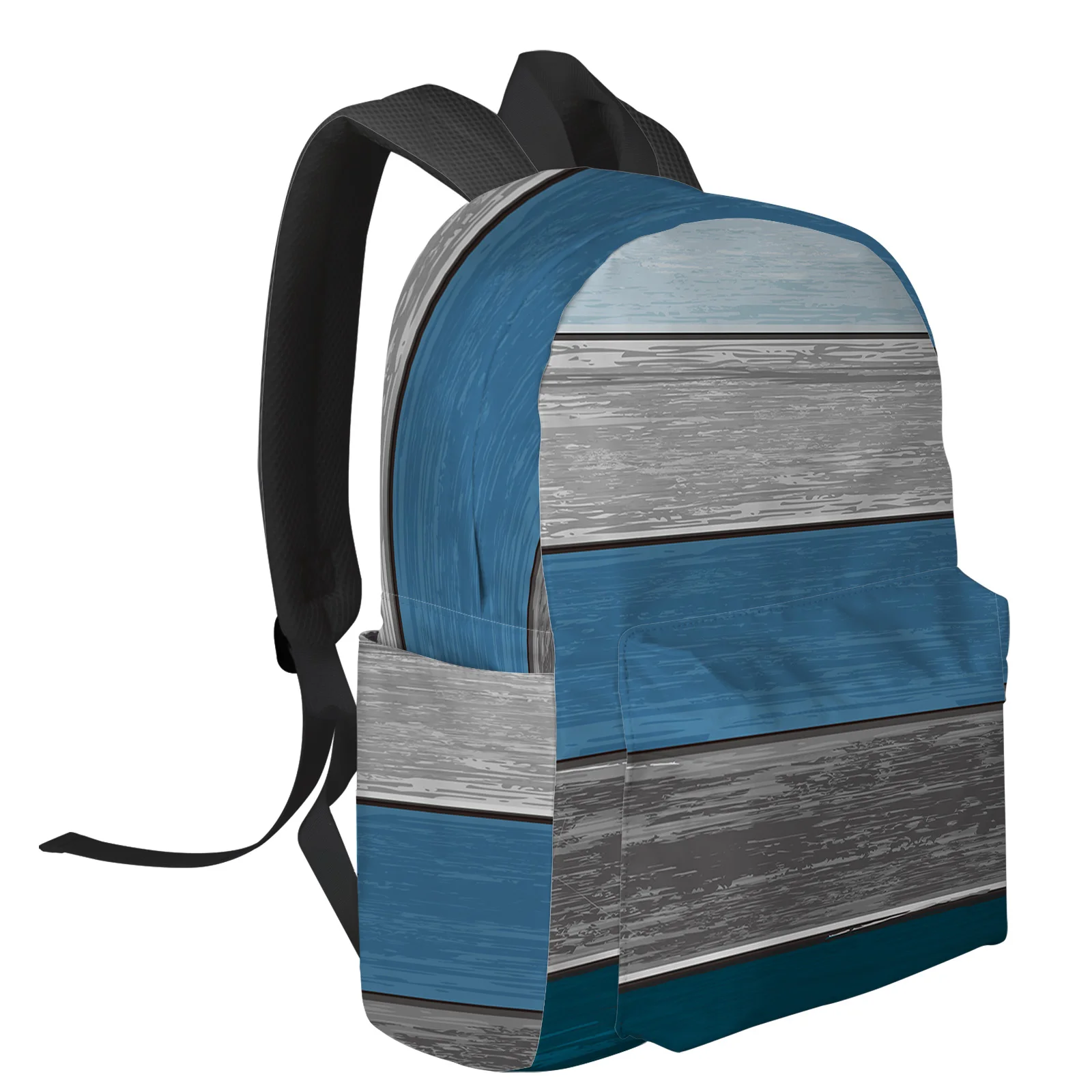 Retro Farm Barn Blue Gray Striped Gradient Backpacks Custom Student School Bags Laptop Backpack Men Women Female Travel Mochila