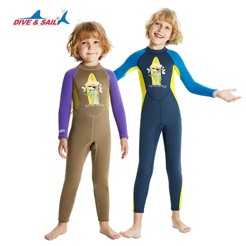 

Children's diving suit2.5mmOne-Piece Long Sleeves Winter Swimsuit Cold-Proof Snorkeling Surfing Warm Diving Suit