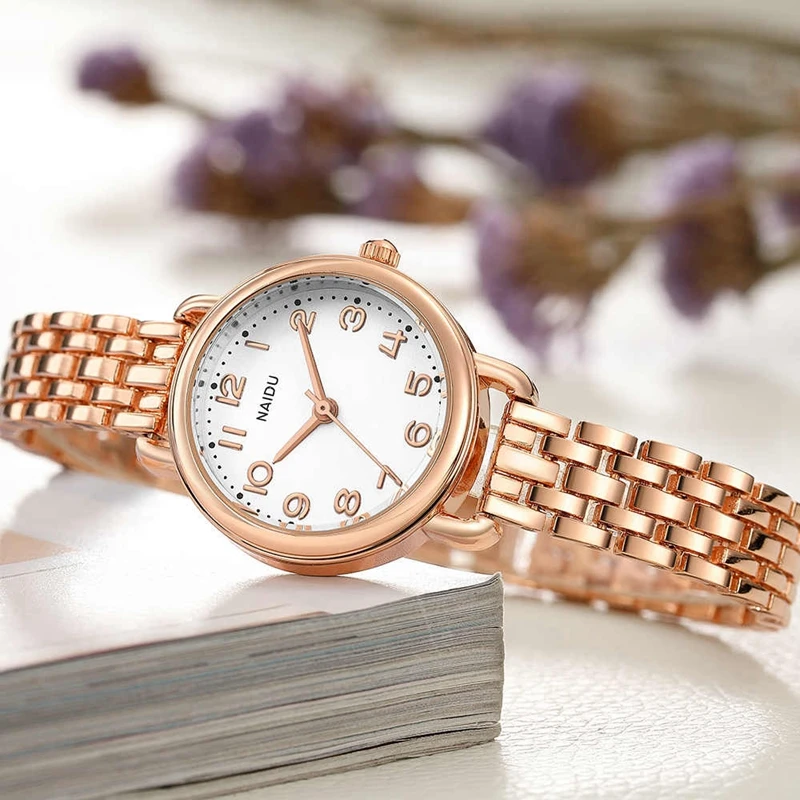 small dial women bracelet quartz steel watch