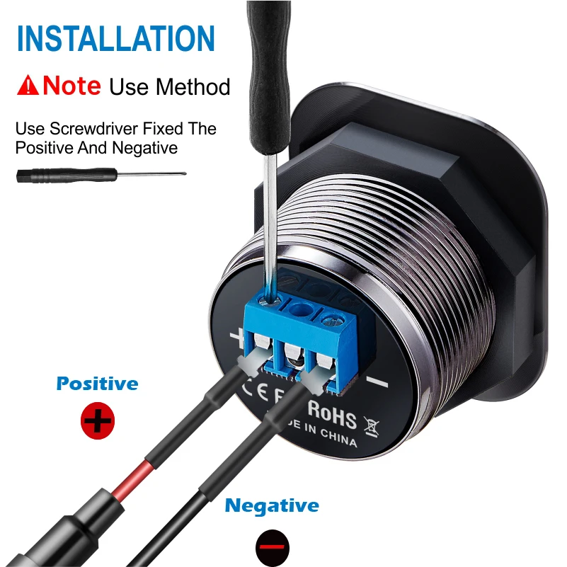 Car Charger SOCKET PD3.0 & QC3.0 คู่ USB C พอร์ตกันน้ําพร้อมสวิตช์ LED 78W Fast CHARGING 12 V/24 V สําหรับอะแดปเตอร์ Moto