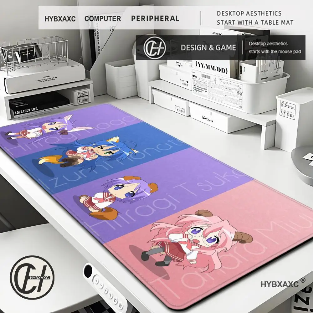 

Hot Cute Anime Lucky Star Mouse Mat Konata Izumi Desk Mat With Lock Edge Gaming Accessories Prime HD Printing Keyboard Pad