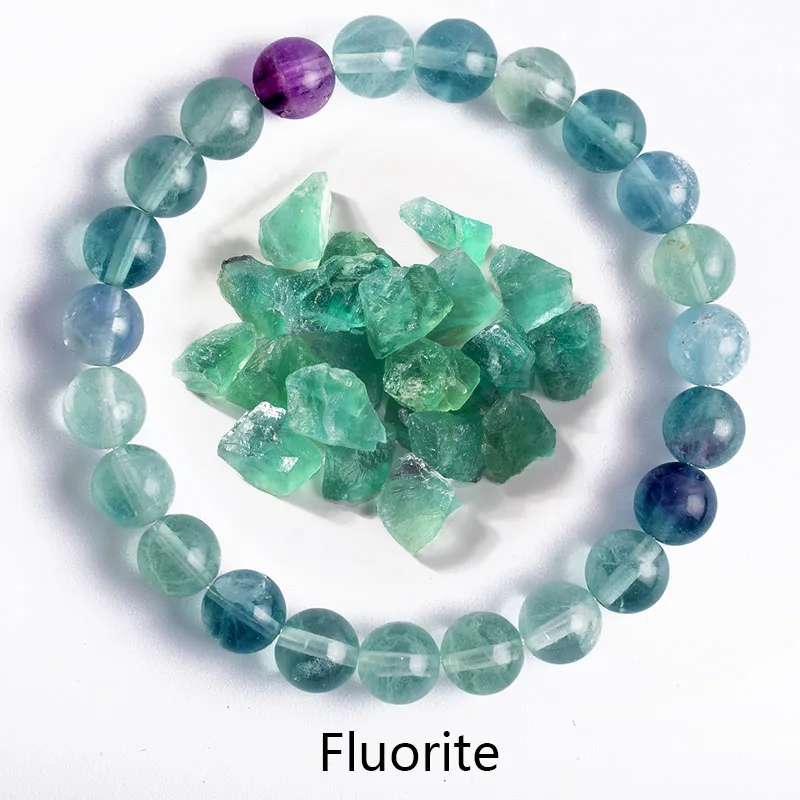 Fluorite Bracelet with Natural Stones 6 8 10mm Beads Charm Jewelry for Women Yoga Meditation Healing Energy Bangle for Man Gift