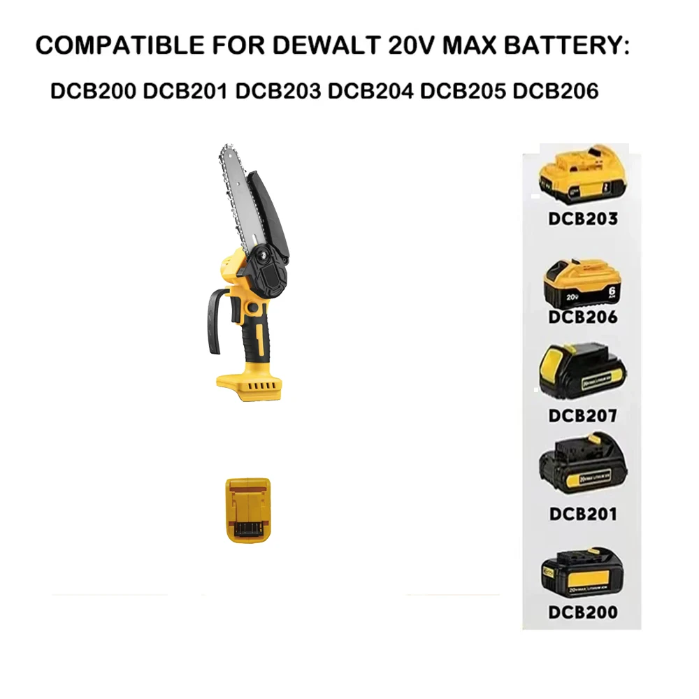 Mini Chainsaw 4/6-Inch Cordless Woodworking Handheld Garden Electric Saw Cutting Power Tool Fit Dewalt/Milwaukee 18V Battery