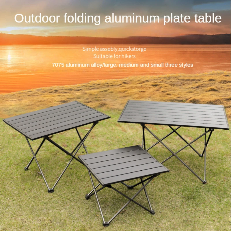 New Outdoor Aluminum Alloy Folding Table Camping Picnic Portable Barbecue Stall Table