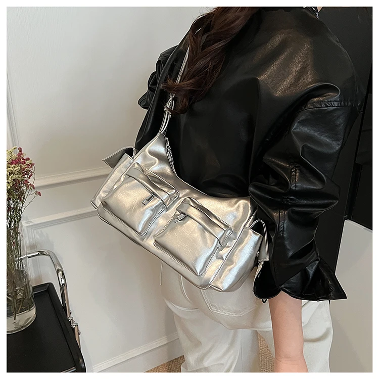 2026 Frühling Neue Einfache und Vielseitige Pendler-Tasche für Damen Hochwertige Textur Pendler-Umhängetasche mit Zwei Fächern – Detail 15