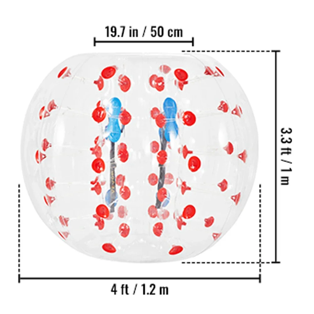 Suit For Outdoor Hot Selling Adult Tpu PVC Inflatable Bumper Bubble Ball With Red Green Blue Dots Football Soccer Body Zorb Ball