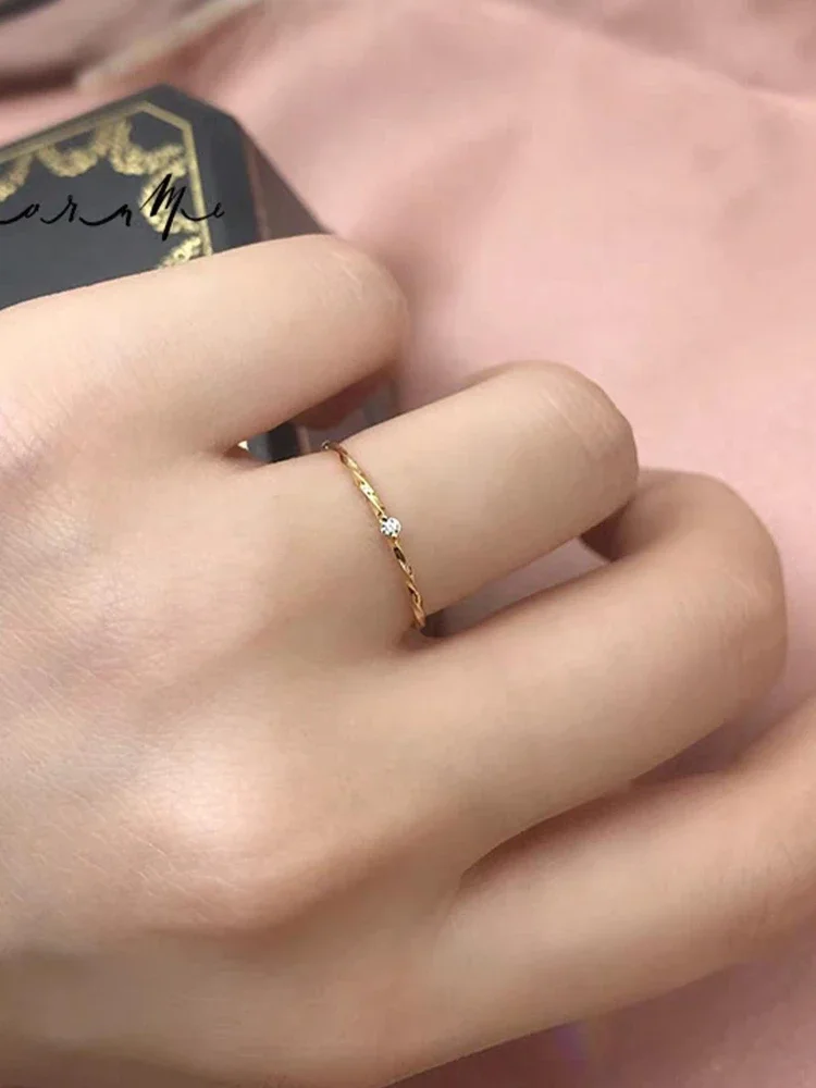 925 Sterling Silver Simplicity Advanced Personalized Wrap Zircon Rings for Women Ring High Quality Gold Color Fine Jewelry