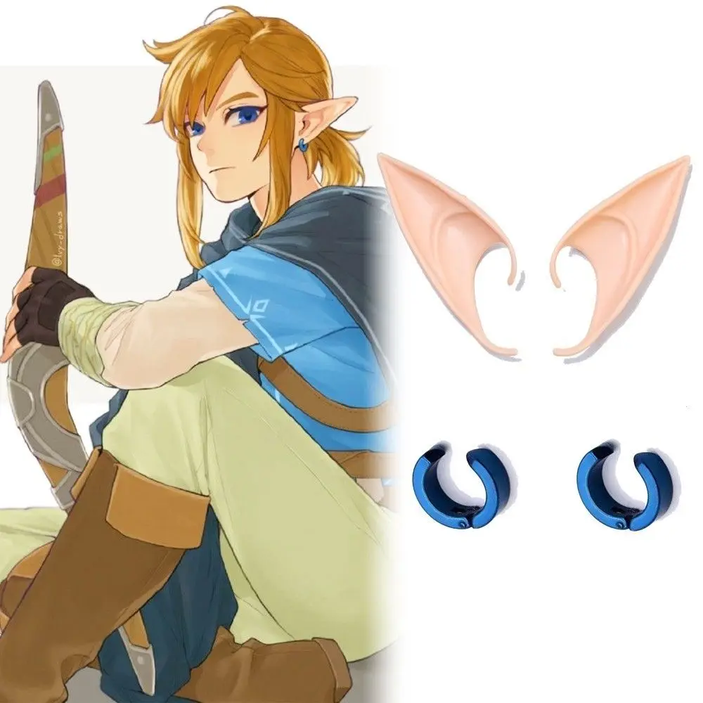 Link Cosplay Ears Titanium Steel Ear Clips Earrings
