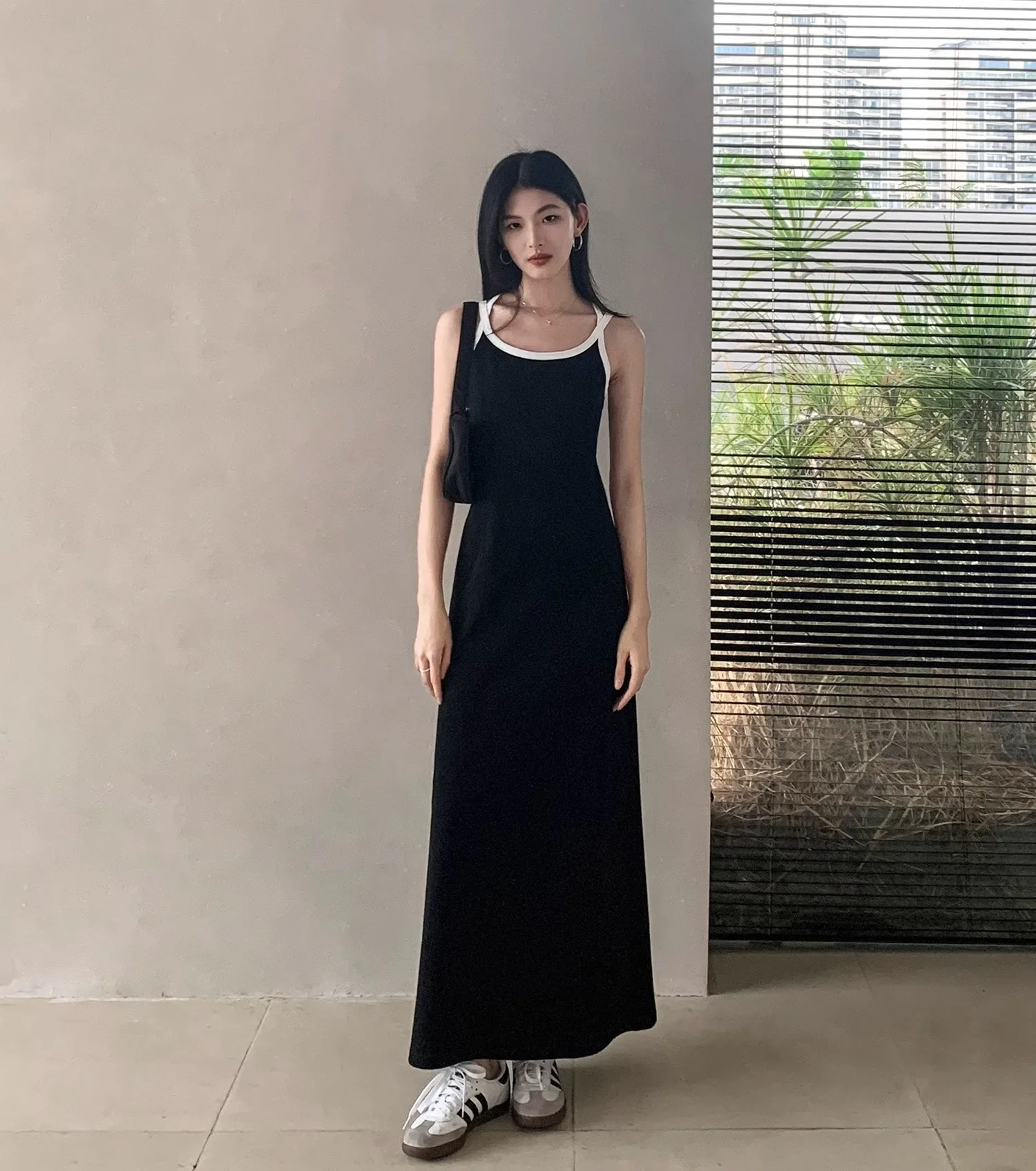 

Korean Style One Piece Black Dress Women Y2k Aesthetic Backless Spaghetti Strap Long Corset Dresses Summer Vestidos