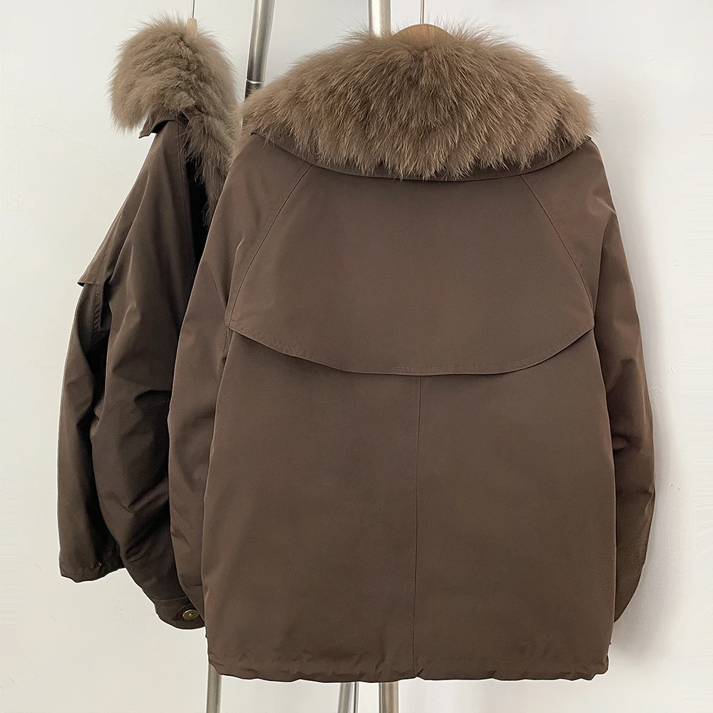 Fur Jackets Real Fox Fur Jacket Natural Fur Top Clothes Women Fashion Warm Thick Duck Down Coat Female