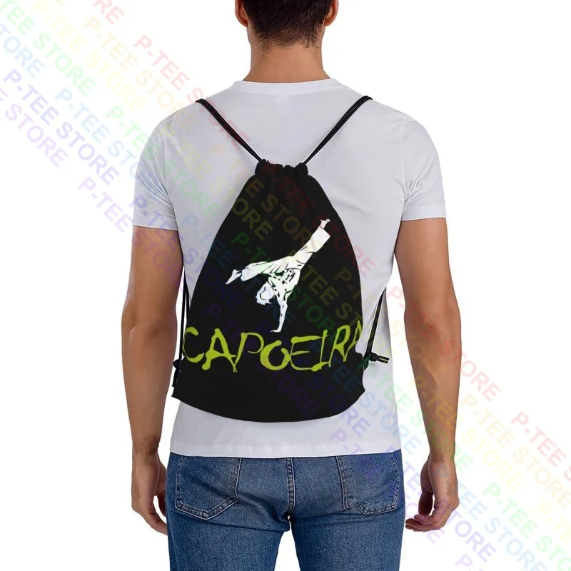 Capoeira-bolsas con cordón para gimnasio, morral escolar de estilo Graffiti para viaje