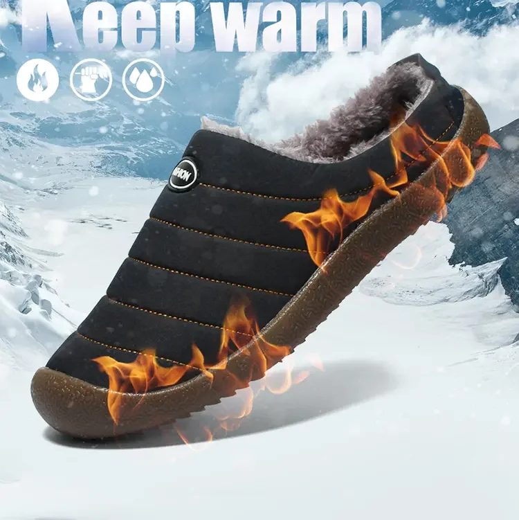 Men's Winter Warm Cotton Mop with Soft Sole and Thick Cotton Winter Boots, Indoor and Outdoor Couple's New 2025 Casual Shoes