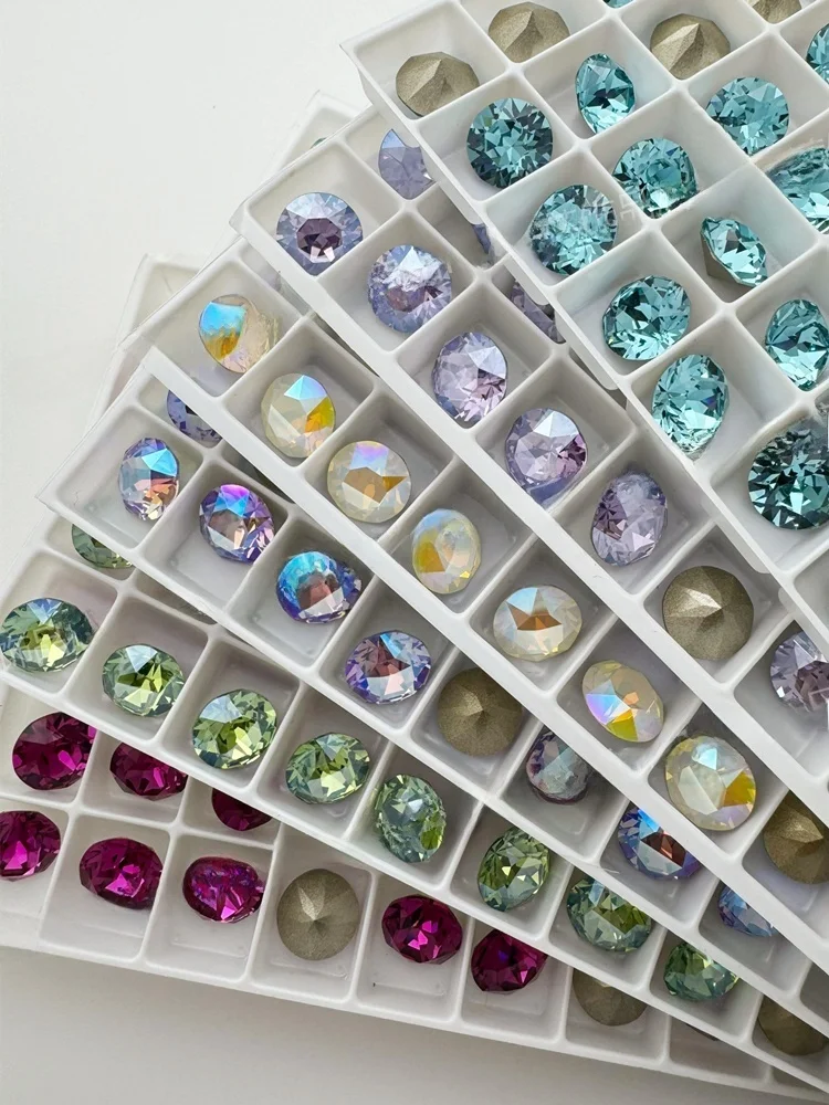 Cristal Schi Multicolorido 088 com Fundo Pontudo para Manicure, Bola de Strass Redonda SS39 Brilhante para Decoração de U...