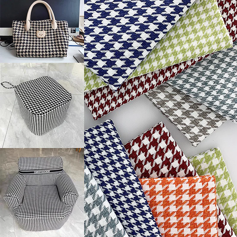 150cmx50cm 400g/m Houndstooth Tweed Fabric DIY Sewing Clothing Fabric/Bag/Cushion/Throw Pillow/Table Cloth Fabric Material