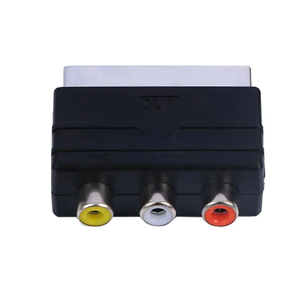 High Quality 20 Pins Adapter Male Plug To 3 RCA Female for TV DVD Cable SCART Converter Adapter Audio Video Accessories