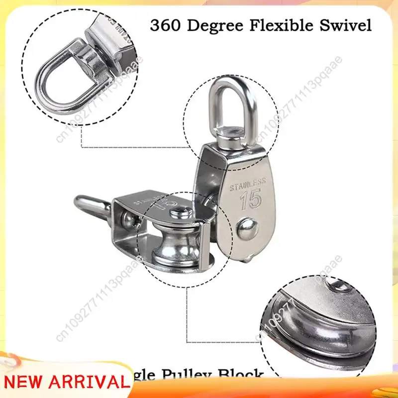 N84r 24 peças m15 bloco de polia única fio de suspensão roda de reboque giratória cabo de corda de fio rolo de polia