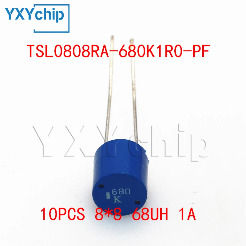 10PCS 8*8 68UH TSL0808RA-680K1R0-PF 1A DIP WIREWOUND POWER INDUCTORS CYLINDRICAL TYPE NEW ORIGINAL