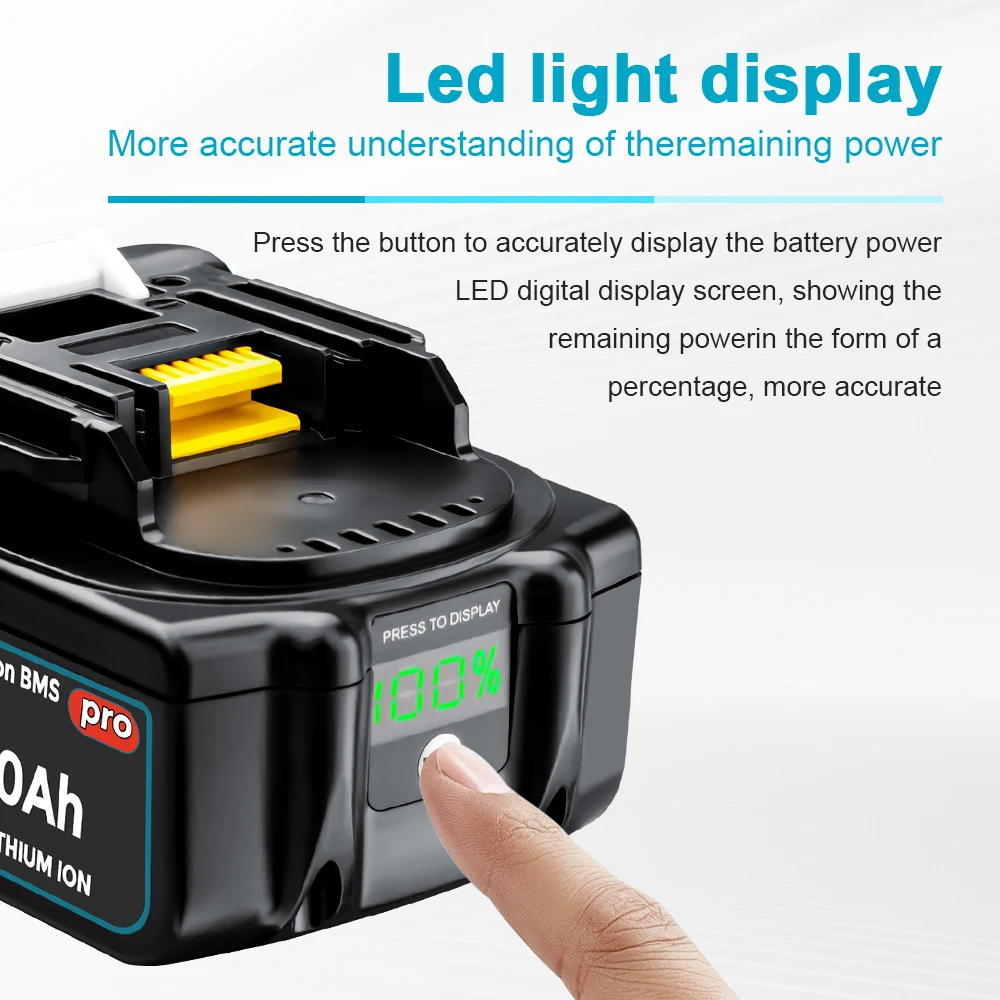 Waitley Battery Pro pro Makita 18V elektrické nářadí Dobíjecí baterie s články Samsung / Náhradní příslušenství k nářadí BL1860 - náhled 5