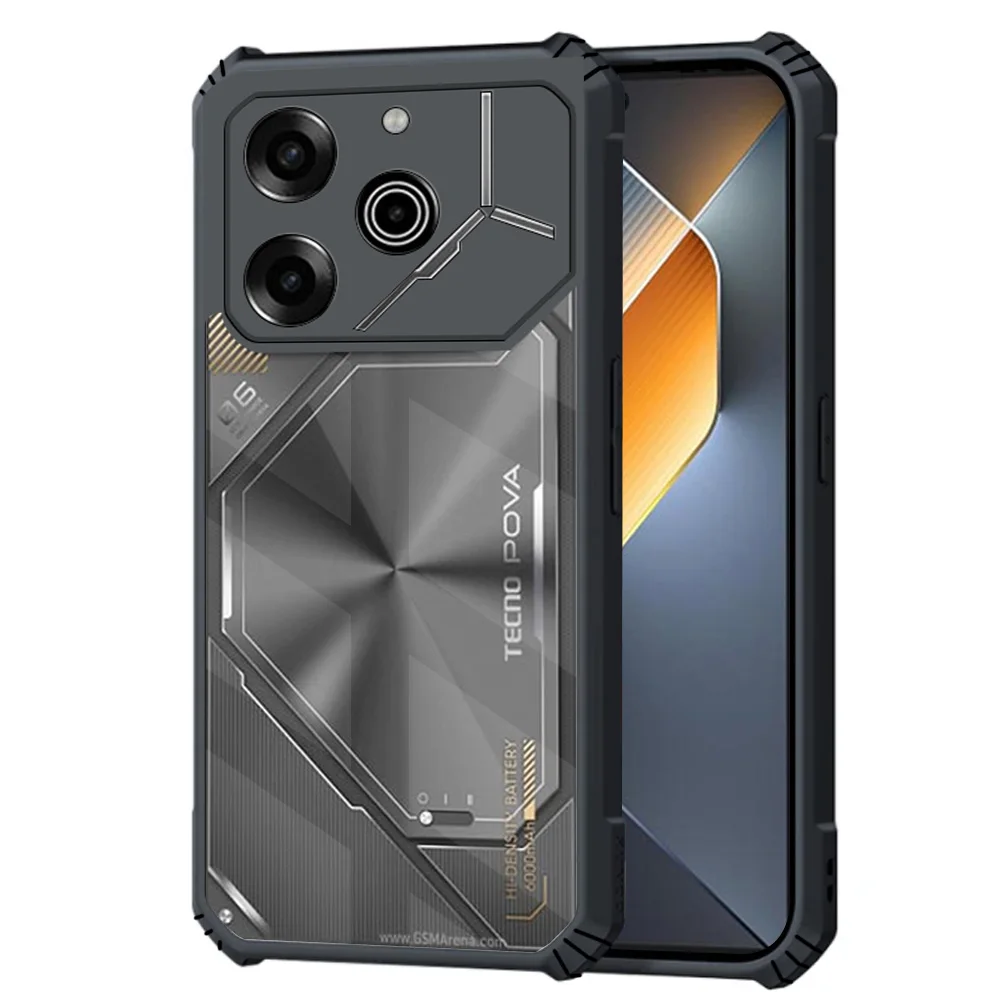 Clear Acrylic TPU Frame Back Cover For Tecno Pova 6 Pro Case Shockproof Bumper Armor Fundas For Tecno Pova6 Pro 6Pro Pova6Pro 5G