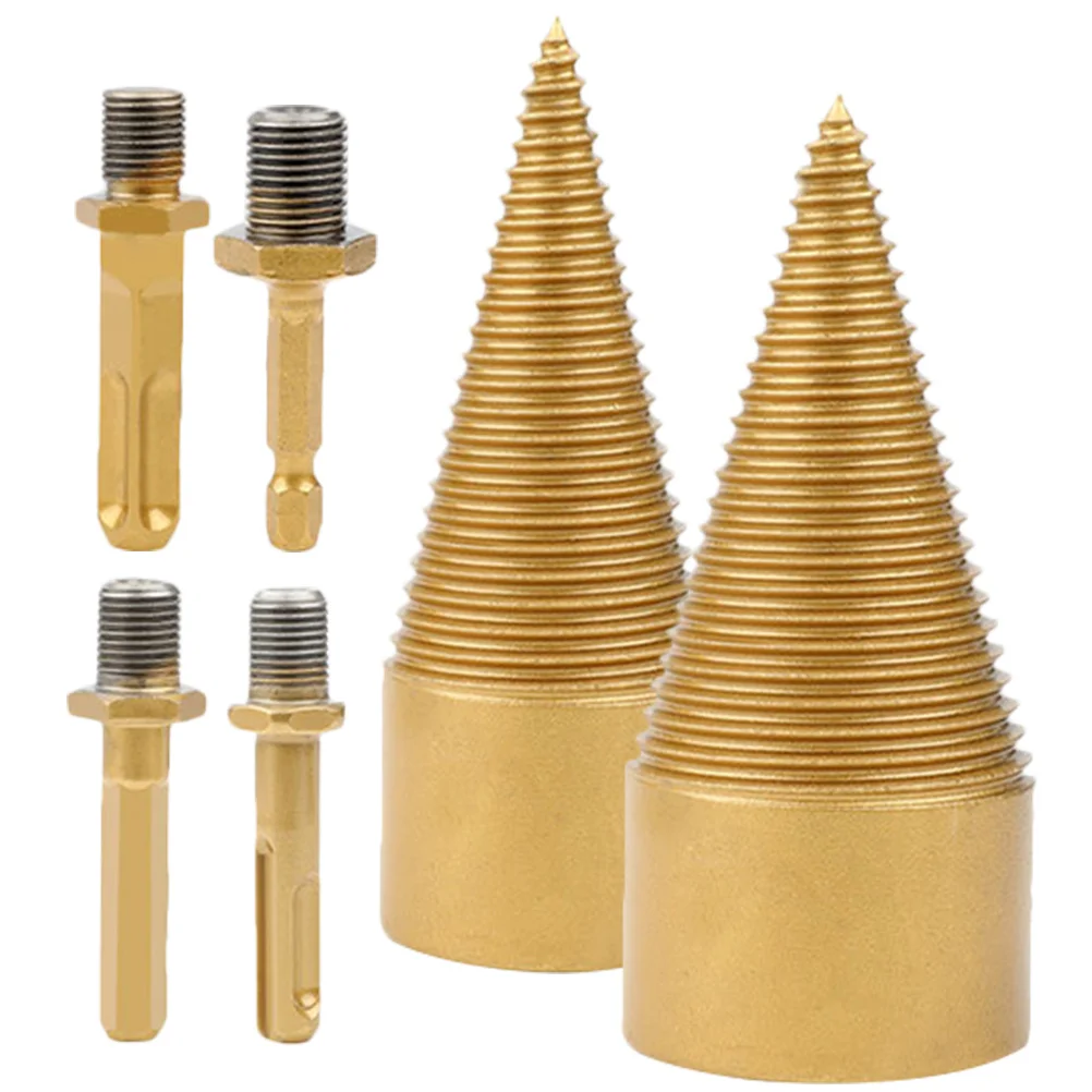 

1Set Firewood Log Splitter Drill Bit Durable Titanium Coated Hardened Wood Splitter for Home Camping Farm Splitting Drill Bit