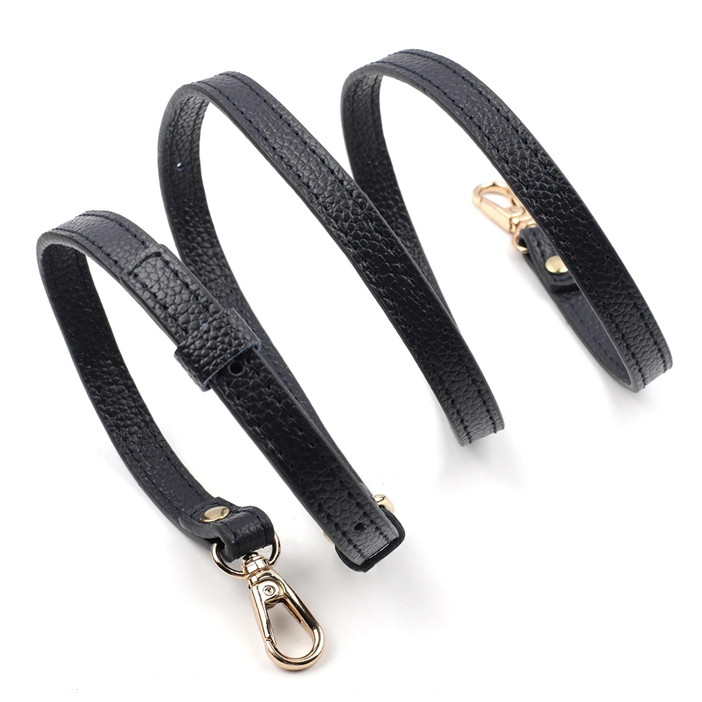 First Layer Leather Bag Strap Adjustable Crossbody Bag Strap 100-125cm Long Gold Buckle Hardware Replacment Bag Belt Accessories