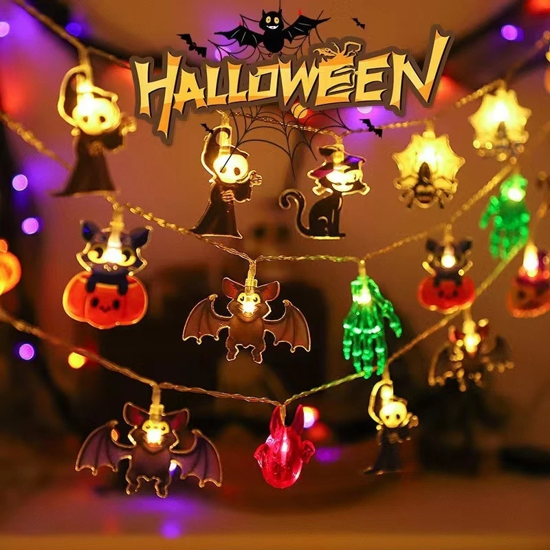 

Halloween Indoor Colorful Lights Decoration Ghost Festival Easter Spider Ghost Skull Pumpkin Atmosphere Light String Gifts New