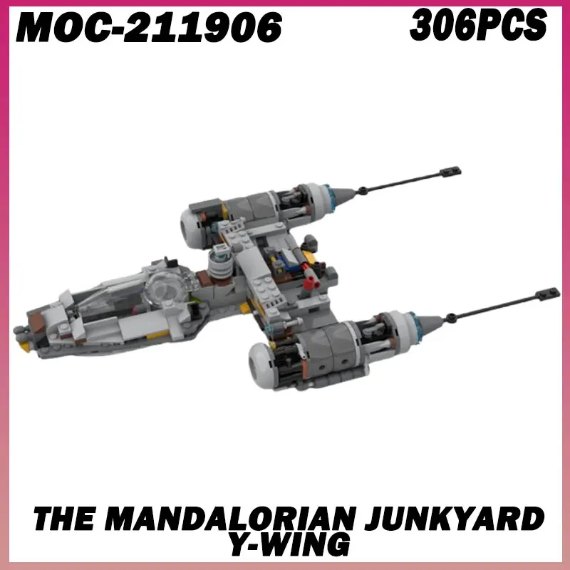 

306 шт. MOC- 211906 Мандалорец Junkyard Y-Wing MOC, научная фантастика, фильм, модель здания морского истребителя, фестивальная подарочная игрушка для мальчика