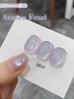 1-24pcs PSK Aurora Feast Cat Eye Gel Nail Polish Summer Nails  New Bestseller Sparkling Aurora Ice Island Glass Beads Nails Art