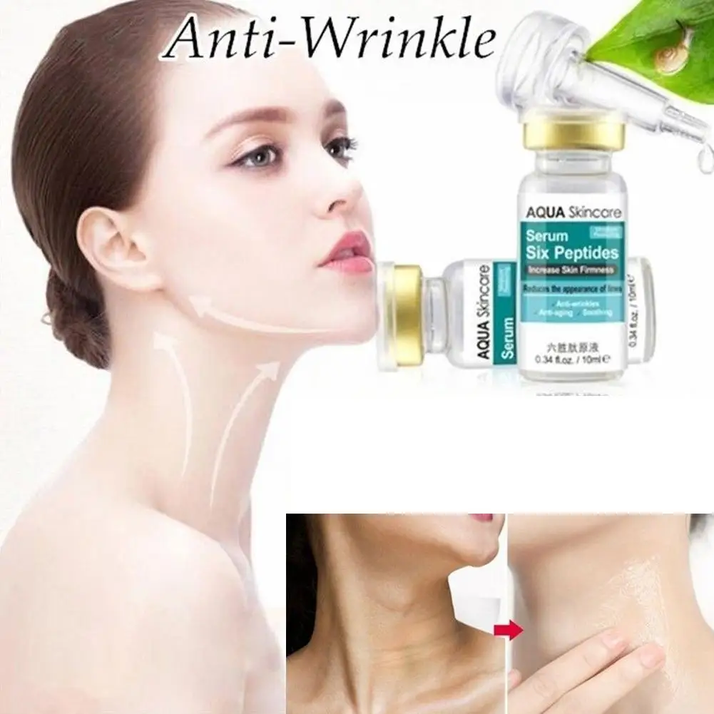 Anti-Aging Whitening Collageen Face Lift Huidverzorgingscrème Anti-Rimpels Hyaluronzuur Huidverzorging Serum Gezicht Zes Peptiden Serum