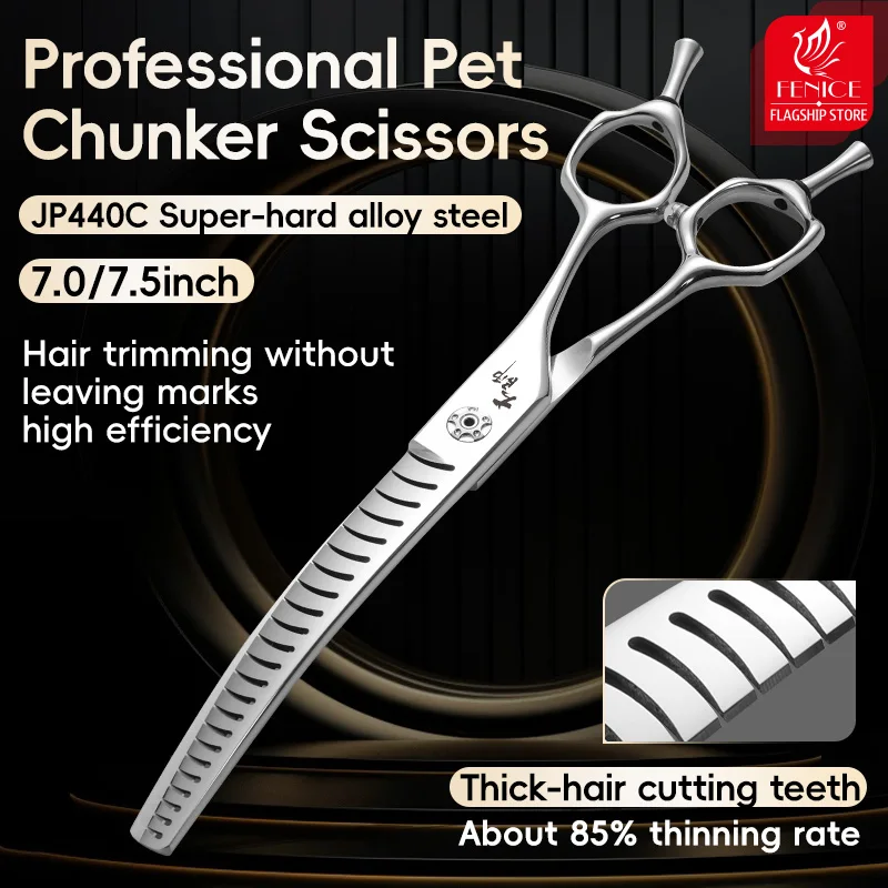 

Fenice Высококачественные 7,0/7,5-дюймовые стальные ножницы JP440C с градиентом, ножницы для стрижки домашних животных, ножницы для стрижки густых волос, инструменты