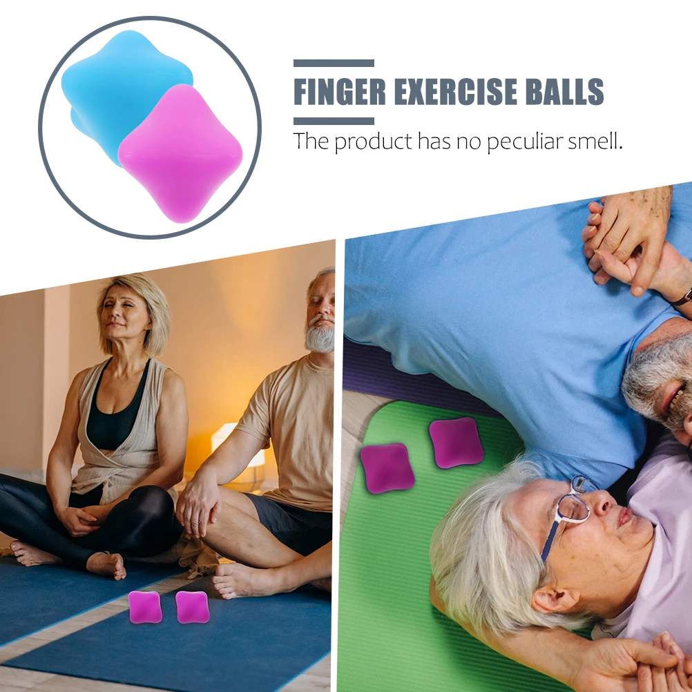 2 قطعة كرات الوخز بالإبر سداسية العلاج بالإصبع مدلك لتحسين المرونة كرات تمرين الاصبع
