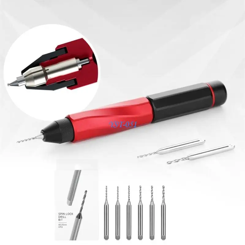 E15A 6Pcs Travel Hand Drill Bit Manual Tool Accessories Ensuring Perfectly Balanced Use For Miniature Drilling