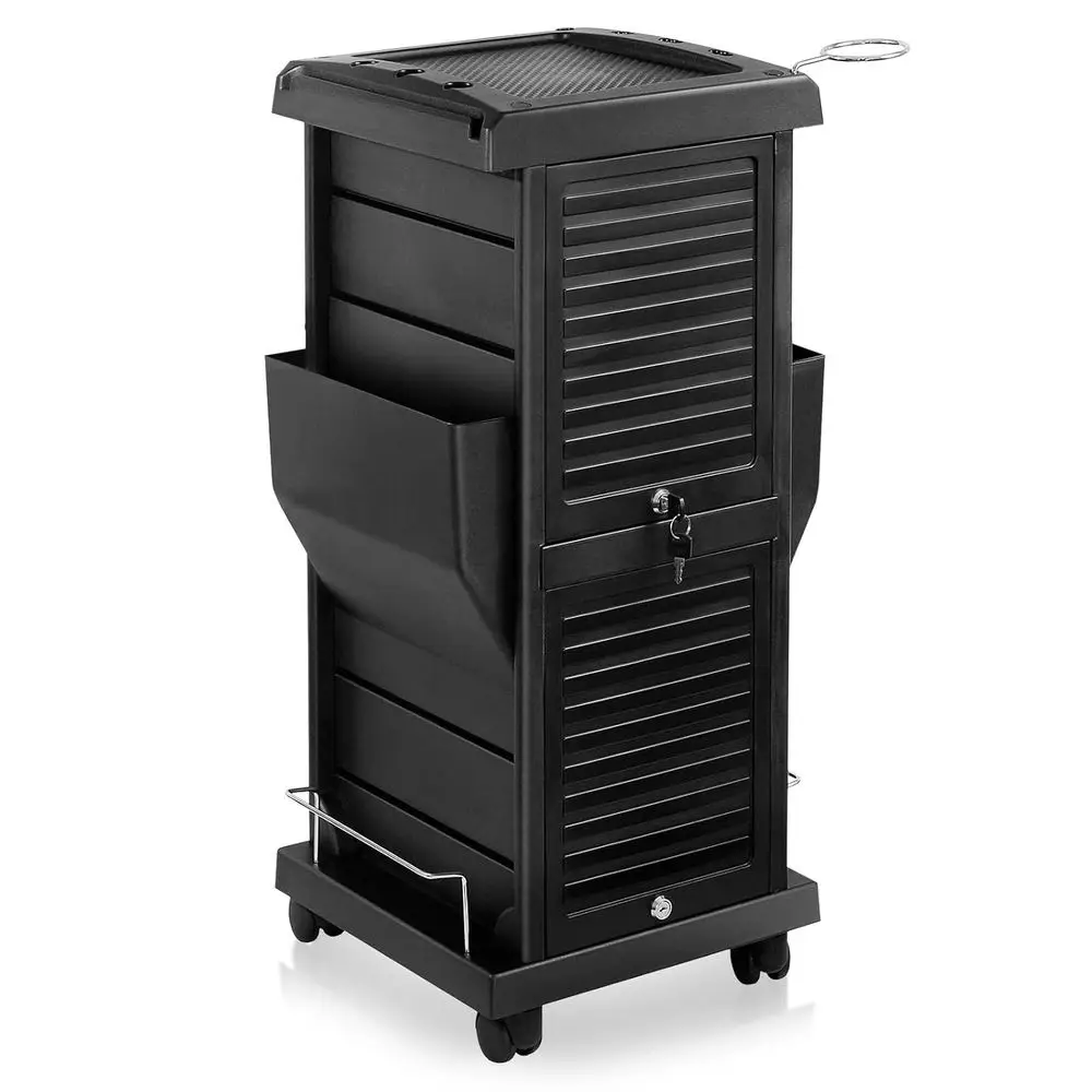 High-Quality Lockable Rolling Trolley Bag with Keys - Black