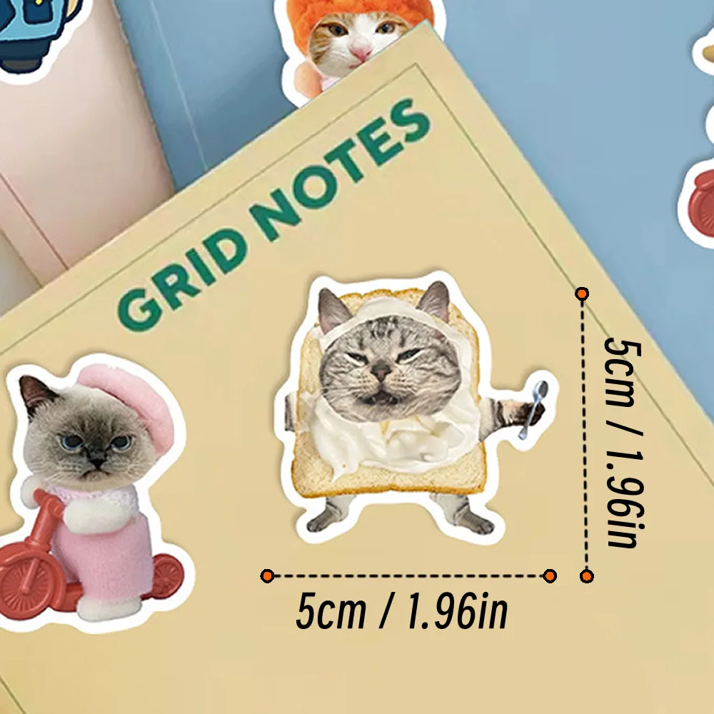 62pcs Cosplay Funny Cute Cat MEME Animals Stickers Kawaii Decals Scrapbooking Notebook Luggage Laptop Skateboard Sticker Toy