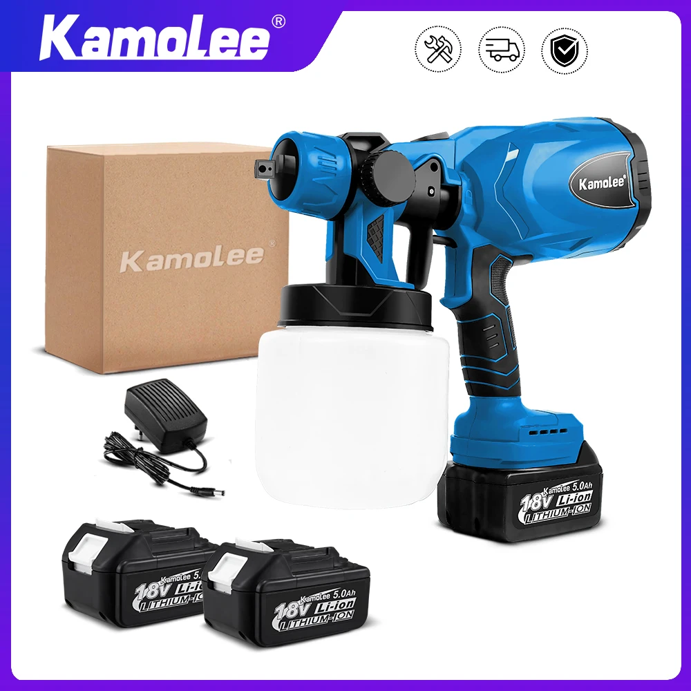 Kamolee 800ml kabelloses Lades prüh gerät, tragbare elektrische Pistolen lackierung/Farb pistolen werkzeug, kompatibel mit 18-V-Makita-Batterie