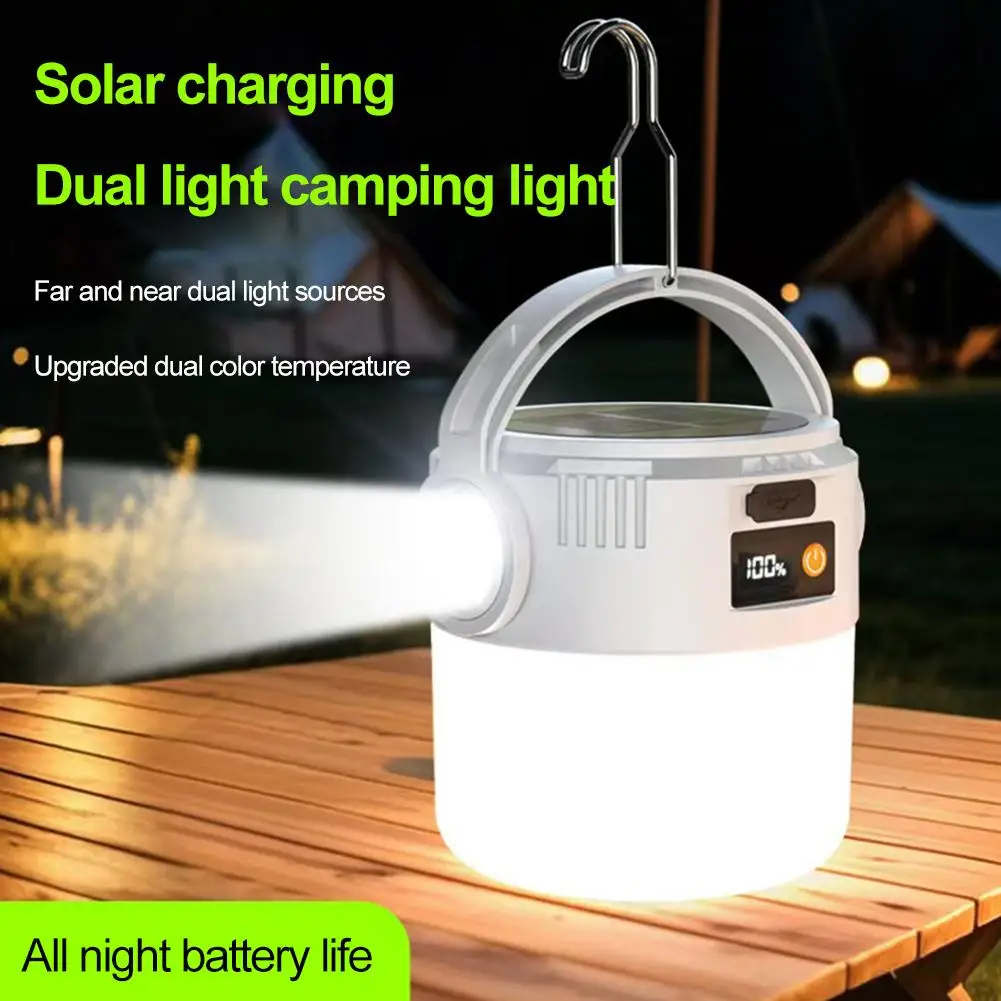 Solar Camping Light Usb Rechargeable Outdoor Portable Waterproof Emergency Lantern For Hiking Backpacking Tent Activities JJ2951