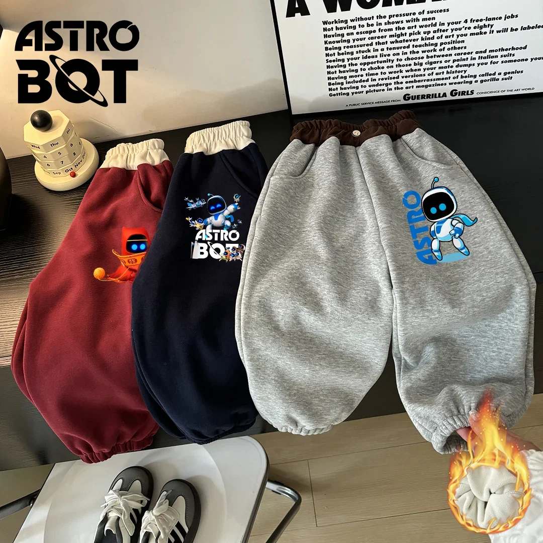 Astro Bot Children Trousers Cartoon Game Long Pants Spring Autumn Style Outdoor Sweatpants Fashion Casual Clothing Birthday Gift