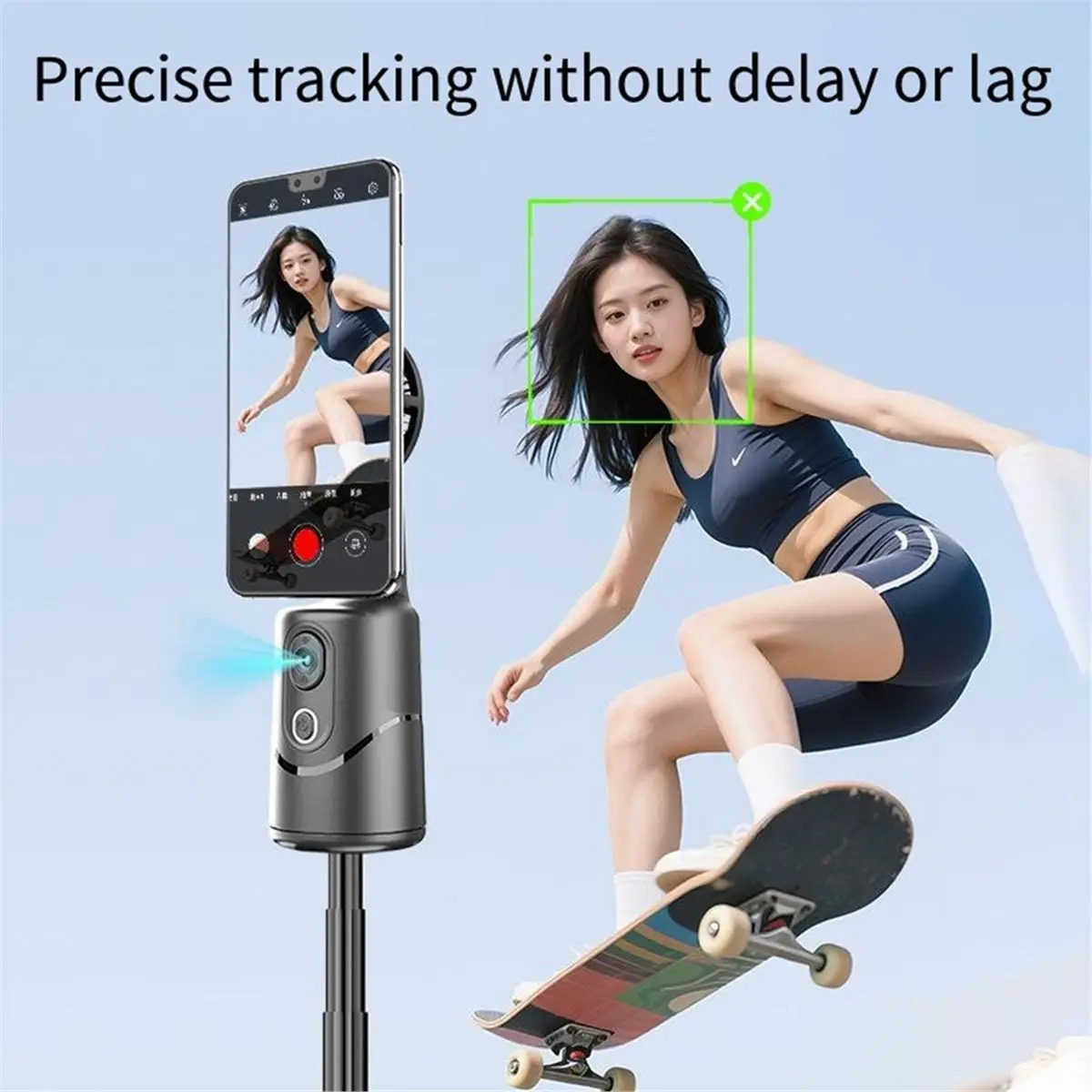 A72U Q12Pro AI Automatic Tracking Phone Holder with Remote Control Gesture Control 360° Rotating Phone Camera Holder