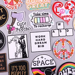 Work Hard Dream Big/Letter Slogan Patch Iron On Patches Cartoon Letter Sew Embroidery Patch DIY Clothing thermoadhesive Patches