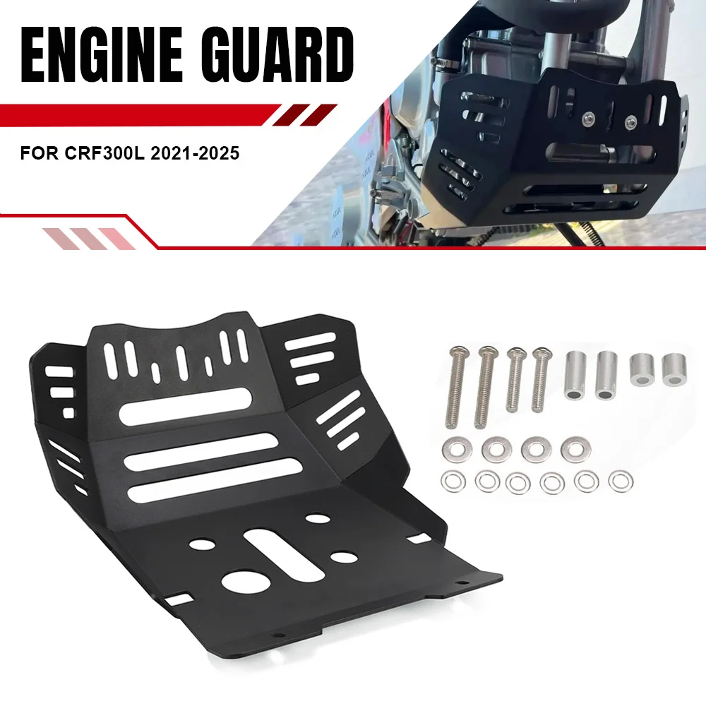 

2025 New Motorcycle CNC Aluminium Skid Plate Bash Frame Guard Under Engine Protection Cover For HONDA CRF300L 2021-2024 CRF 300L