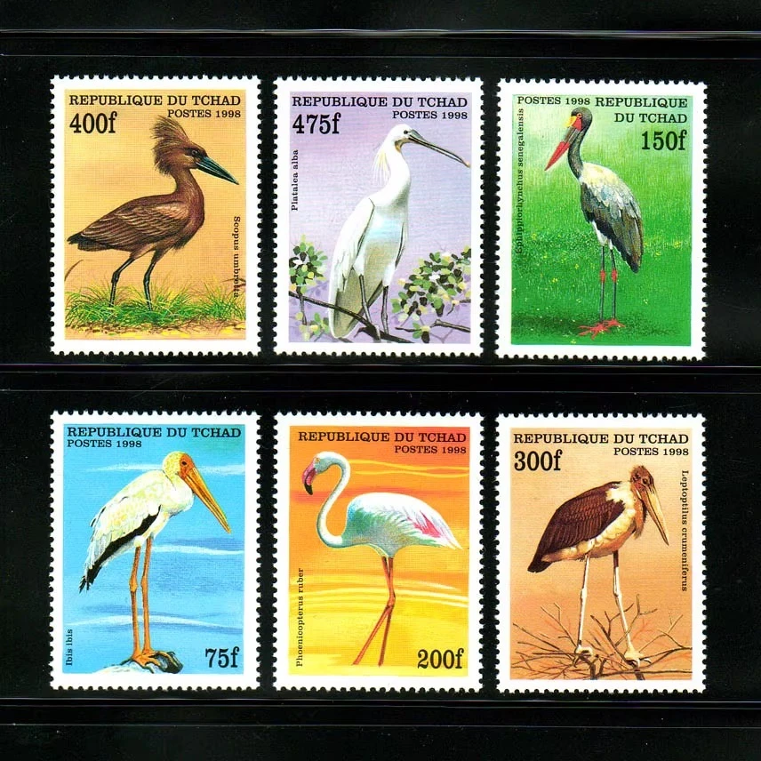 

6Pcs/Set New Chad Post Stamp 1998 Waterfowl Postage Stamps MNH