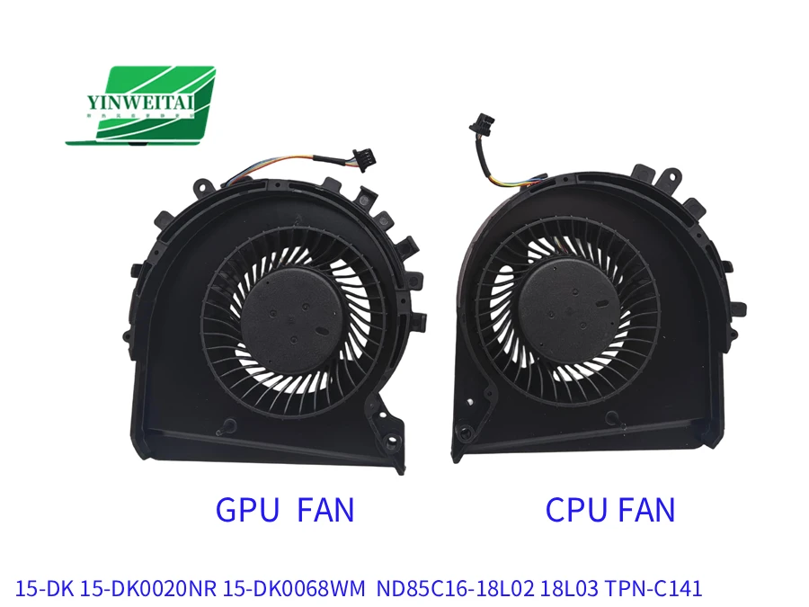 

CPU GPU FAN FOR L57170-001 L56900-001 HP Pavilion Gaming 15 15-DK 15-DK0020NR 15-DK0068WM ND85C16-18L02 18L03 TPN-C141