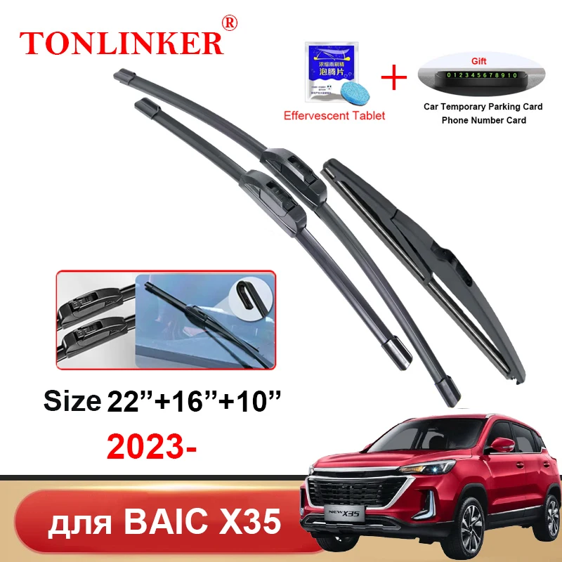 TONLINKER Car Wiper Blades For Baic X35 SUV 2023 Car Accessories Front Rear Windscreen Wiper Blade Brushes Cutter